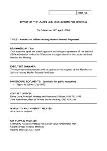 REPORT OF THE LEADER AND LEAD MEMBER FOR HOUSING April, 2003