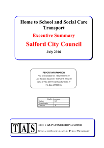 Salford City Council Home to School and Social Care Transport Executive Summary
