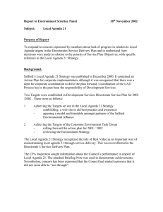 Report to Environment Scrutiny Panel  18 November 2002