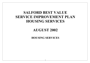 SALFORD BEST VALUE SERVICE IMPROVEMENT PLAN HOUSING SERVICES