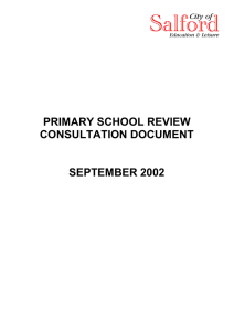 PRIMARY SCHOOL REVIEW CONSULTATION DOCUMENT  SEPTEMBER 2002