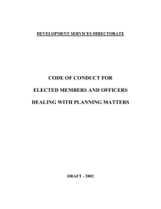 CODE OF CONDUCT FOR  ELECTED MEMBERS AND OFFICERS DEALING WITH PLANNING MATTERS