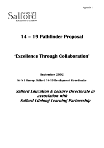 14 – 19 Pathfinder Proposal ‘Excellence Through Collaboration’