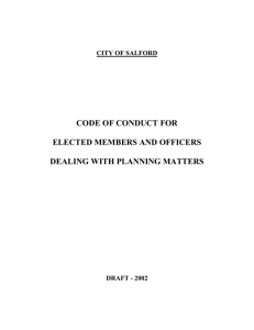 CODE OF CONDUCT FOR  ELECTED MEMBERS AND OFFICERS DEALING WITH PLANNING MATTERS