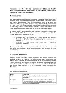 Response  to  the  Greater  Manchester ... – A New Mental Health Trust Authority consultation document