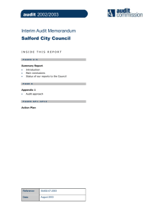 Interim Audit Memorandum Salford City Council audit