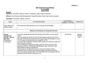 RESPONSIBLE ITEM ACTION REQUIRED TIMESCALE