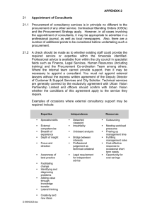 21 21.1  Procurement  of  consultancy  services ... procurement of any other service. Contractual Standing Orders (CSOs)