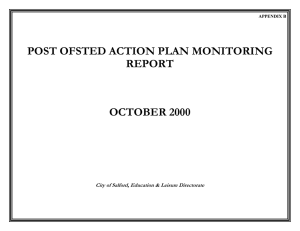 POST OFSTED ACTION PLAN MONITORING REPORT OCTOBER 2000