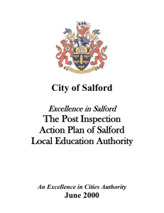 City of Salford  The Post Inspection Action Plan of Salford