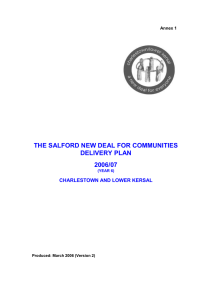 THE SALFORD NEW DEAL FOR COMMUNITIES DELIVERY PLAN 2006/07