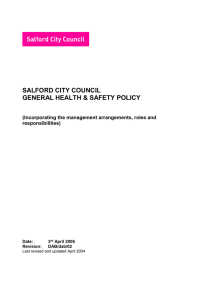 SALFORD CITY COUNCIL GENERAL HEALTH &amp; SAFETY POLICY