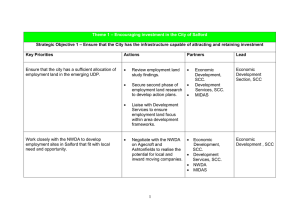 – Encouraging investment in the City of Salford Theme 1