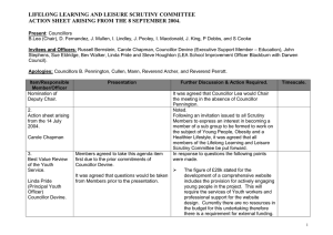 LIFELONG LEARNING AND LEISURE SCRUTINY COMMITTEE