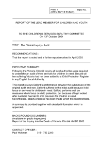 REPORT OF THE LEAD MEMBER FOR CHILDREN AND YOUTH  ON 13