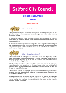 BUDGET CONSULTATION  2005/06 HAVE YOUR SAY