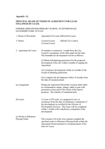 Appendix  (2) PRINCIPAL HEADS OF TERMS OF AGREEMENT FOR LEASE