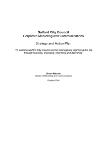 Salford City Council Corporate Marketing and Communications  Strategy and Action Plan