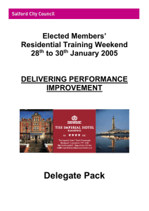 Delegate Pack  Elected Members’ Residential Training Weekend