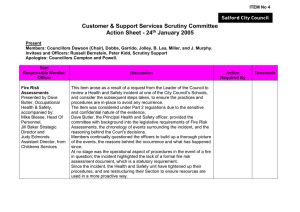 Customer &amp; Support Services Scrutiny Committee Action Sheet - 24 January 2005