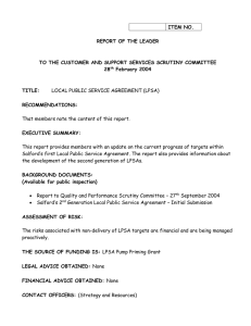 ITEM NO.  LOCAL PUBLIC SERVICE AGREEMENT (LPSA) REPORT OF THE LEADER