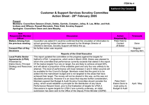 Customer &amp; Support Services Scrutiny Committee Action Sheet - 28 February 2005