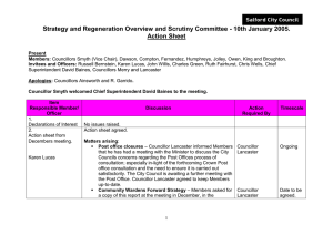 Strategy and Regeneration Overview and Scrutiny Committee - 10th January... Action Sheet