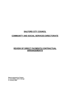 SALFORD CITY COUNCIL  COMMUNITY AND SOCIAL SERVICES DIRECTORATE