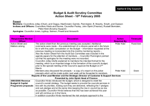 Budget &amp; Audit Scrutiny Committee Action Sheet - 10 February 2005