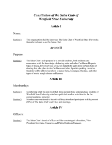 Constitution of the Salsa Club of Westfield State University  Article I