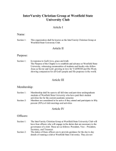 InterVarsity Christian Group at Westfield State University Club  Article I