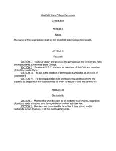 Westfield State College Democrats  Constitution ARTICLE I