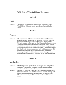 WSS Club of Westfield State University Article I Name: