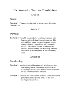 The Wounded Warrior Constitution Article I Name: Article II