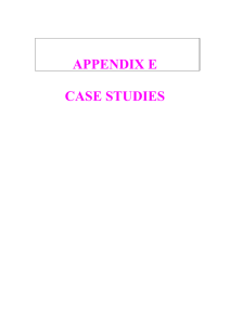 APPENDIX E CASE STUDIES