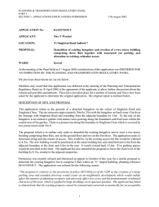 PLANNING &amp; TRANSPORTATION REGULATORY PANEL PART I 15th August 2002