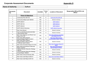 Corporate Assessment Documents  Appendix D Name of Authority