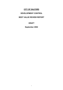 CITY OF SALFORD DEVELOPMENT CONTROL BEST VALUE REVIEW REPORT