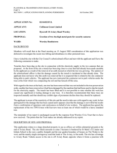 PLANNING &amp; TRANSPORTATION REGULATORY PANEL PART I 3rd October 2002