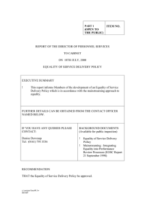 REPORT OF THE DIRECTOR OF PERSONNEL SERVICES TO CABINET