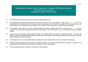 Mental Health National Service Framework - Autumn 2002 Position Statement