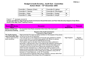   Budget &amp; Audit Scrutiny - Audit Sub - Committee – 12