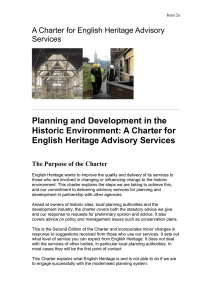 Planning and Development in the Historic Environment: A Charter for