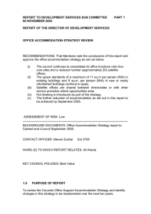 REPORT TO DEVELOPMENT SERVICES SUB COMMITTEE PART 1 06 NOVEMBER 2003