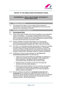 _____________________________________________________________________ 1.1 REPORT TO THE URBAN VISION PARTNERSHIP FORUM