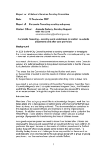 Report to :  Children’s Services Scrutiny Committee  Date: 12 September 2007