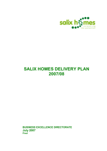 SALIX HOMES DELIVERY PLAN 2007/08 July 2007