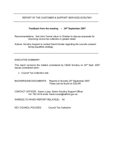 REPORT OF THE CUSTOMER &amp; SUPPORT SERVICES SCRUTINY