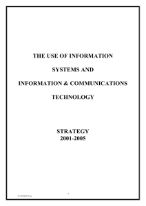 THE USE OF INFORMATION SYSTEMS AND INFORMATION &amp; COMMUNICATIONS