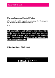 Physical Access Control Policy